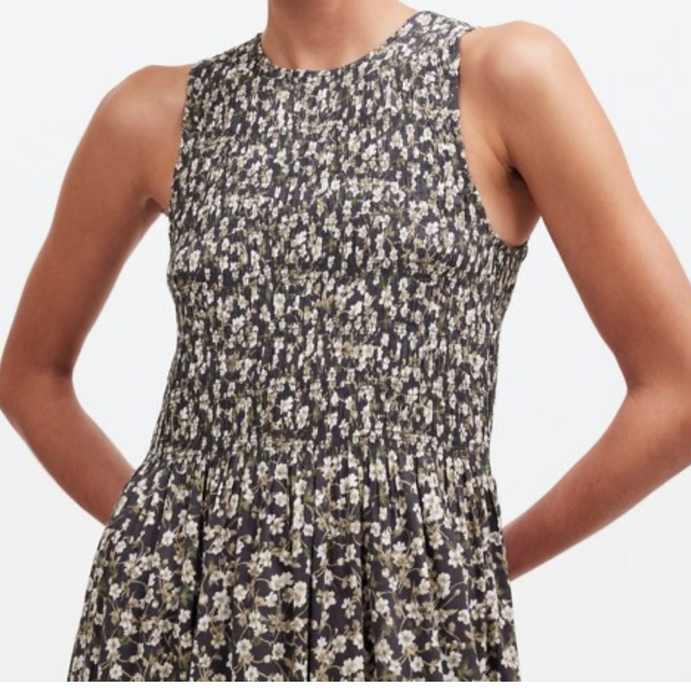 NWT Madewell The Melody Smocked Midi Dress L - Picture 5 of 12
